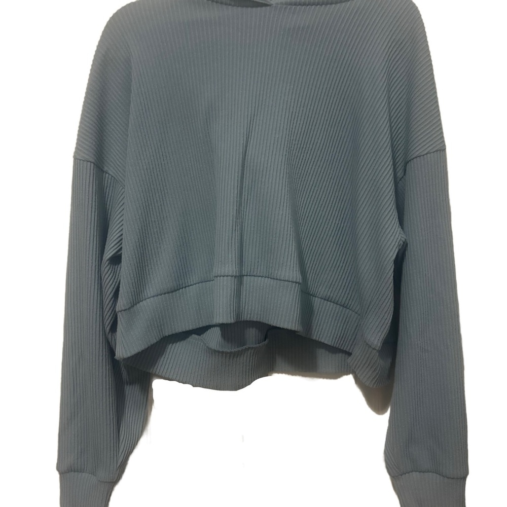 ALO Yoga Ribbed Blue Hoodie